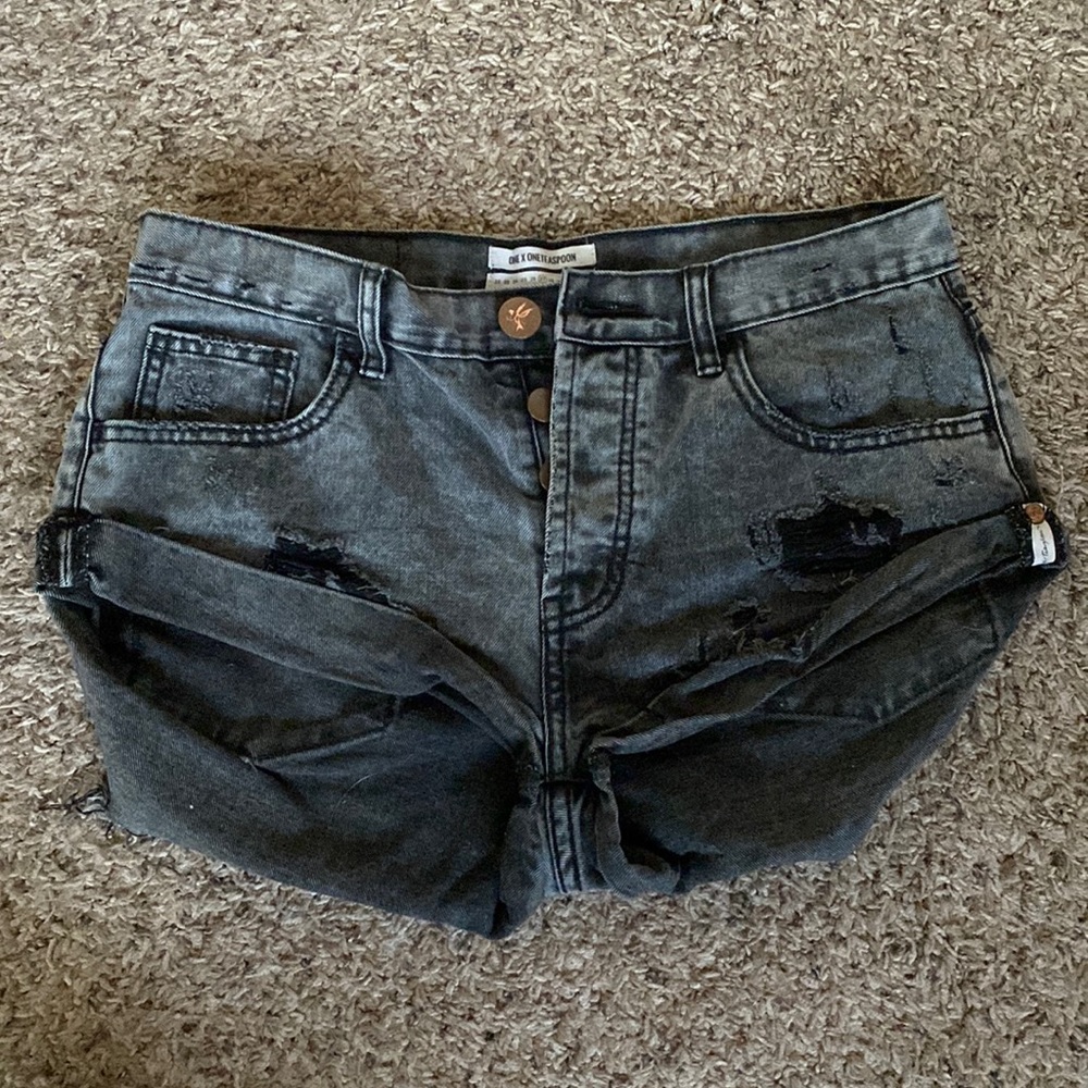 One teaspoon black denim shorts